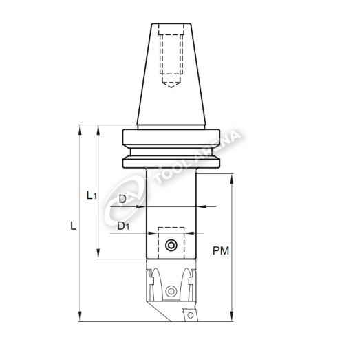 Оправка для расточных блоков, типоразмер 22, глубина расточки 80 мм, хвостовик BT 50 MAS BT 403, BT 350 022 080 фото